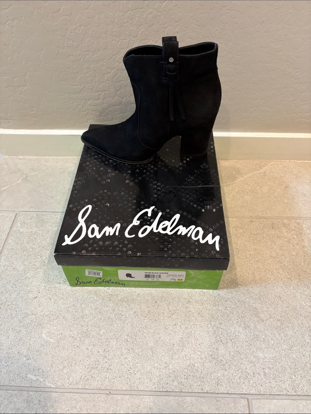 Sam Edelman Black Suede Ankle Boots
